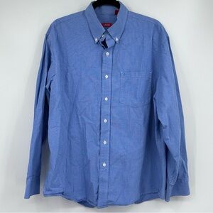 IZOD Men's Blue Striped Shirt Size L K0019